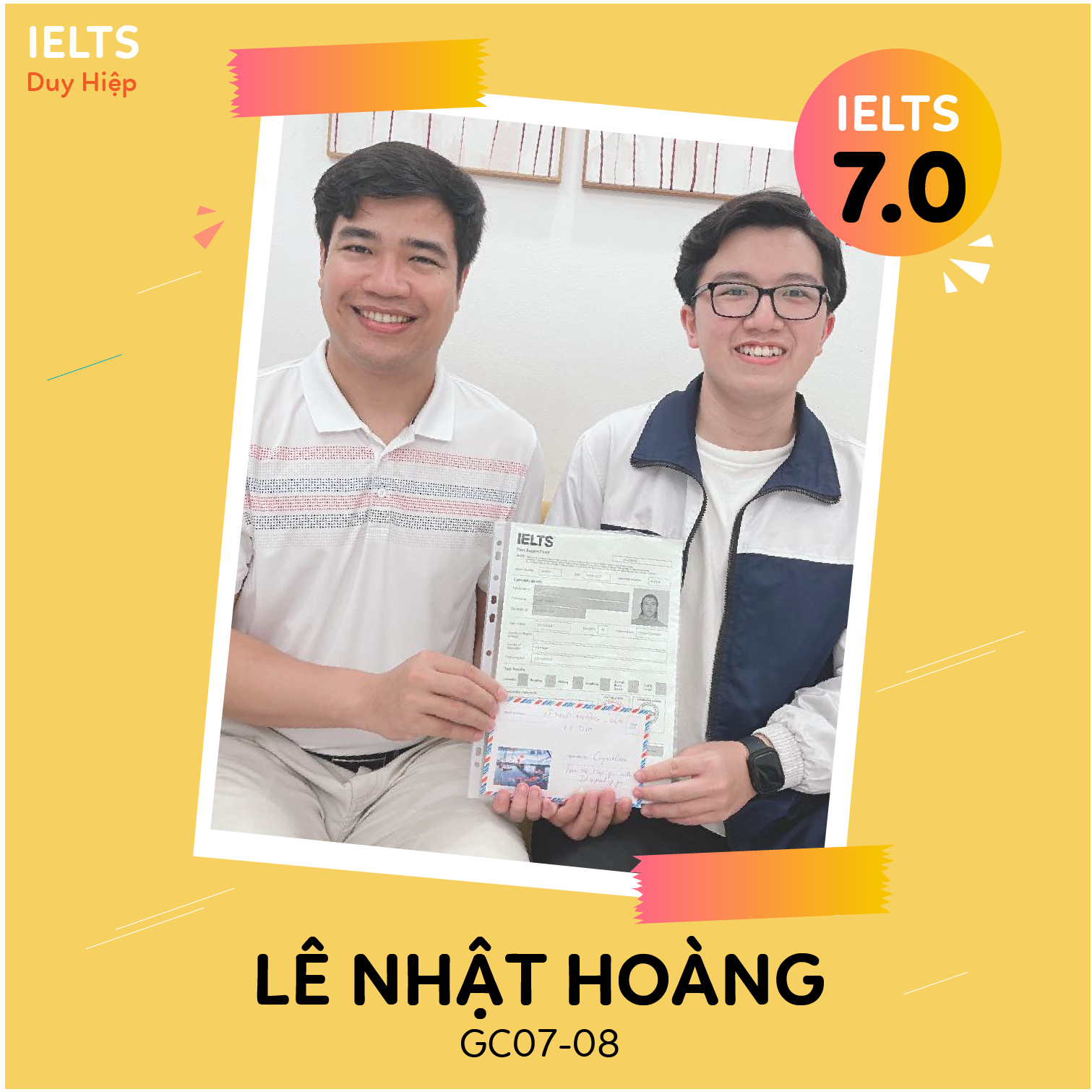 WALL OF FAME - Lê Nhật Hoàng 7.0 IELTS
