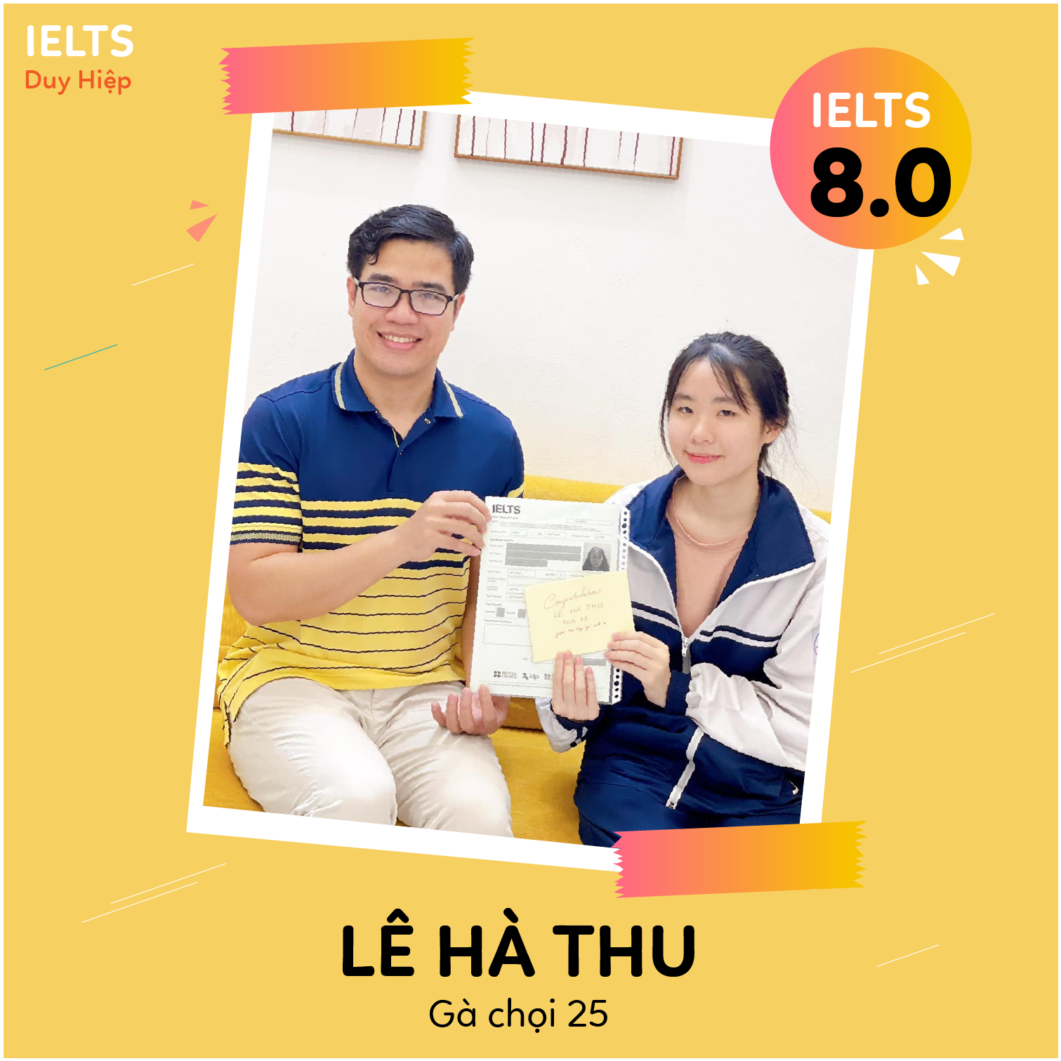 WALL OF FAME - Lê Hà Thu 8.0 IELTS