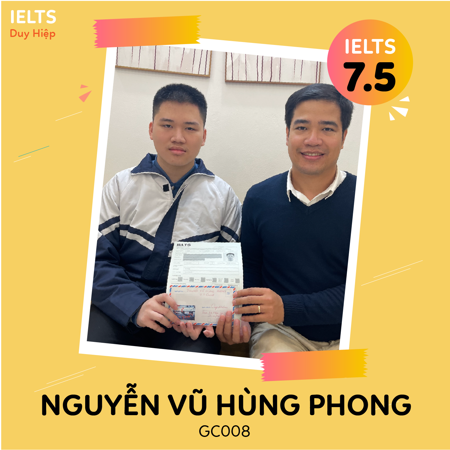 WALL OF FAME - Nguyễn Vũ Hùng Phong 7.5 IELTS